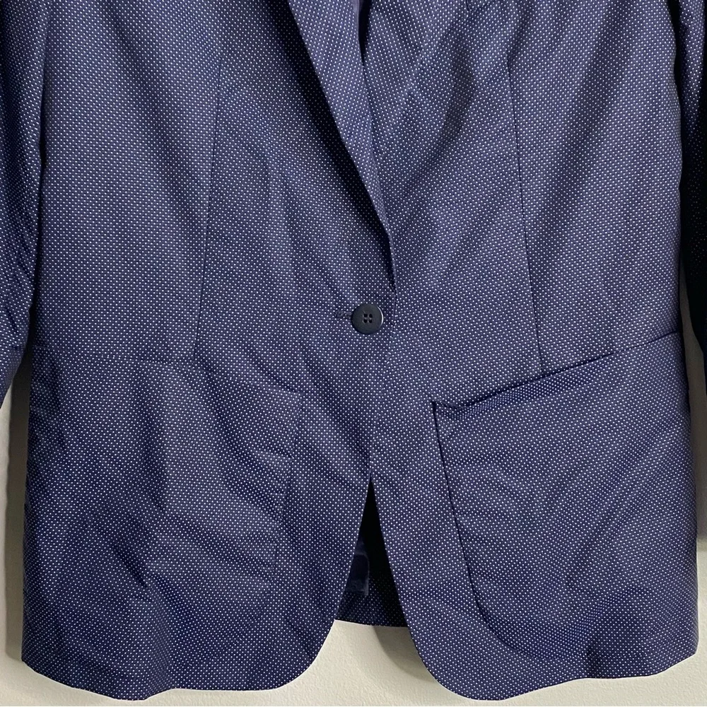 Equipment Navy Blue Jay School Boy Polkadot Print Blazer Size 4